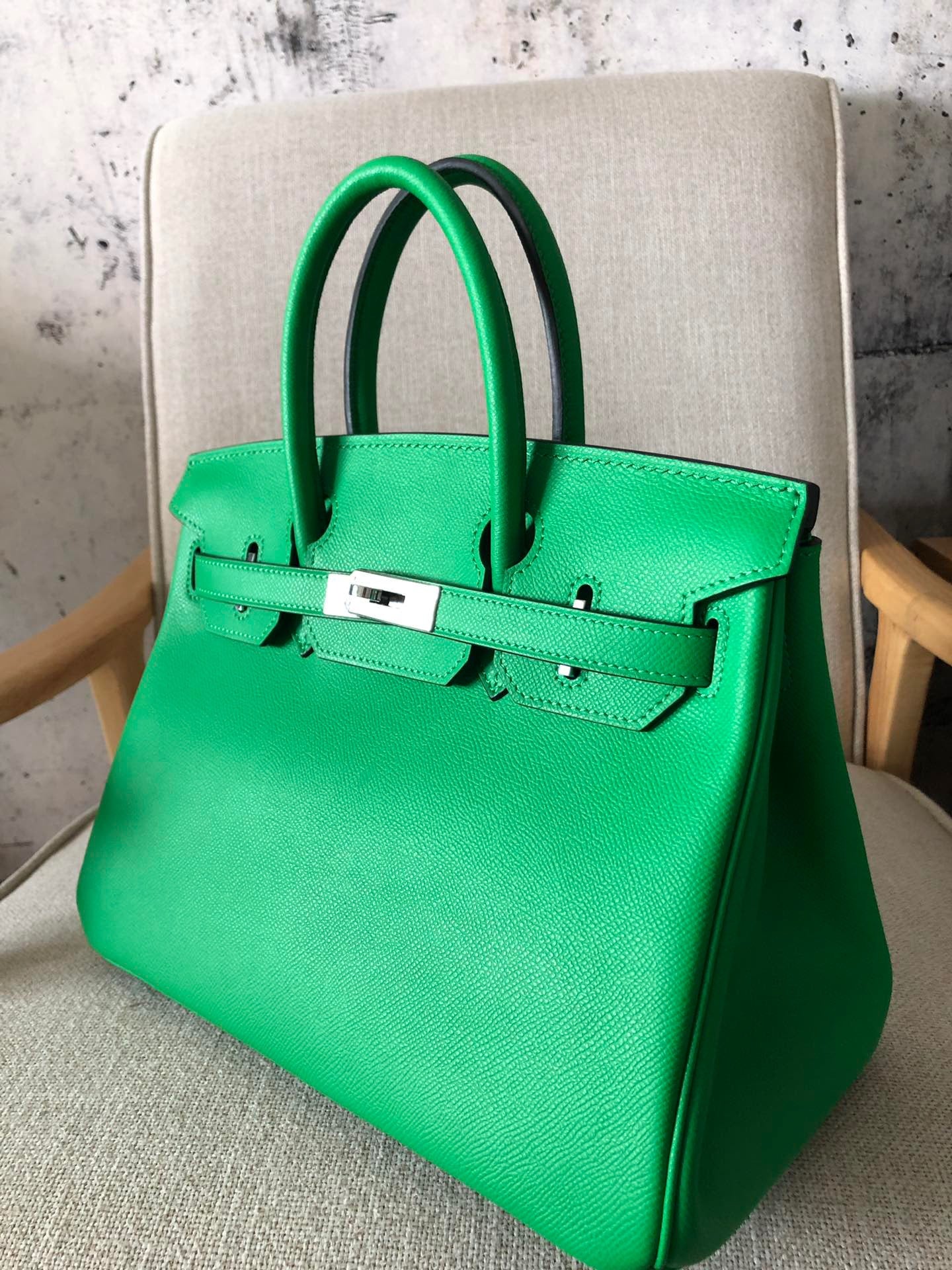 Hermes Birkin 35 Bag In Bamboo Epsom Leather