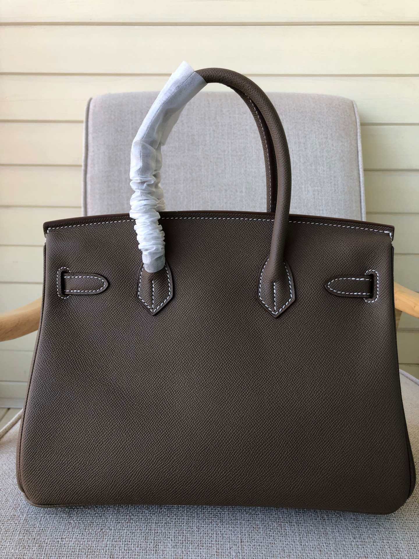 Hermes Birkin 35 Bag In Etoupe Epsom Leather