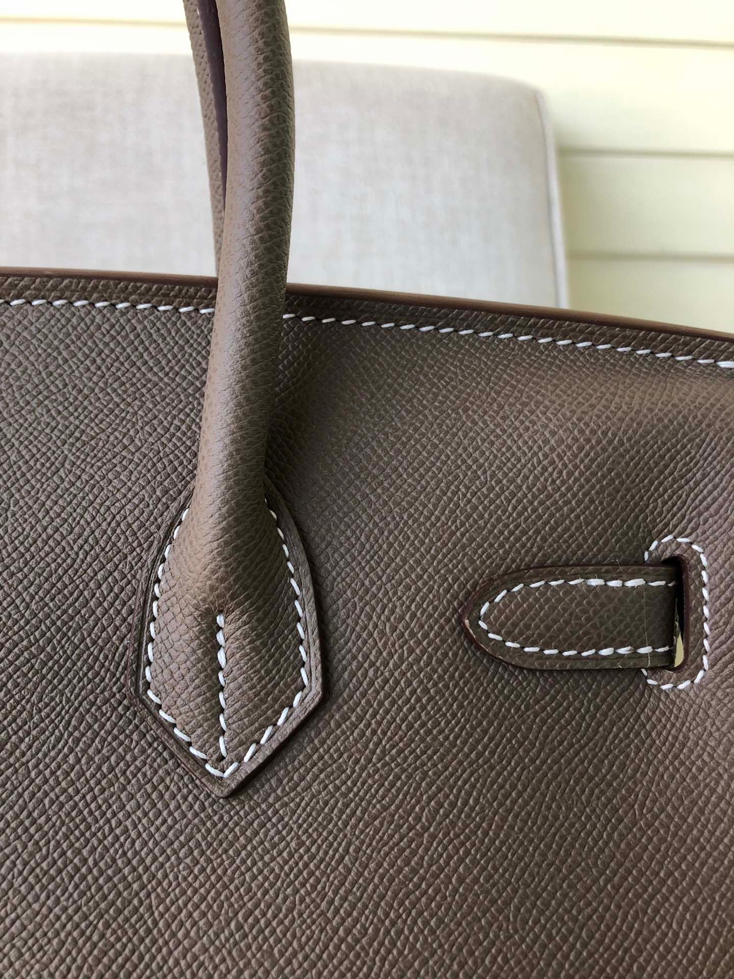 Hermes Birkin 35 Bag In Etoupe Epsom Leather