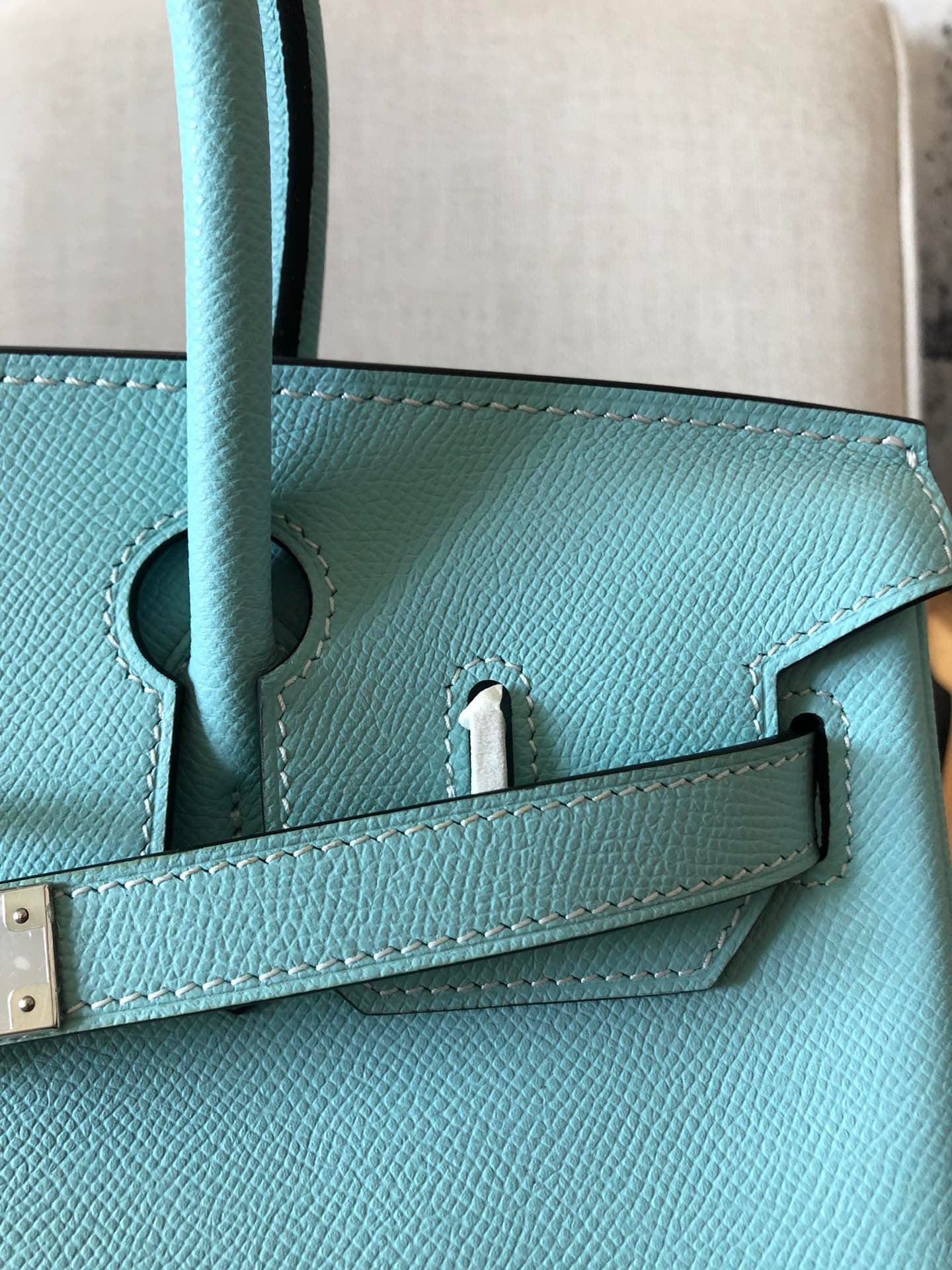 Hermes Birkin 35 Bag In Blue Atoll Epsom Leather