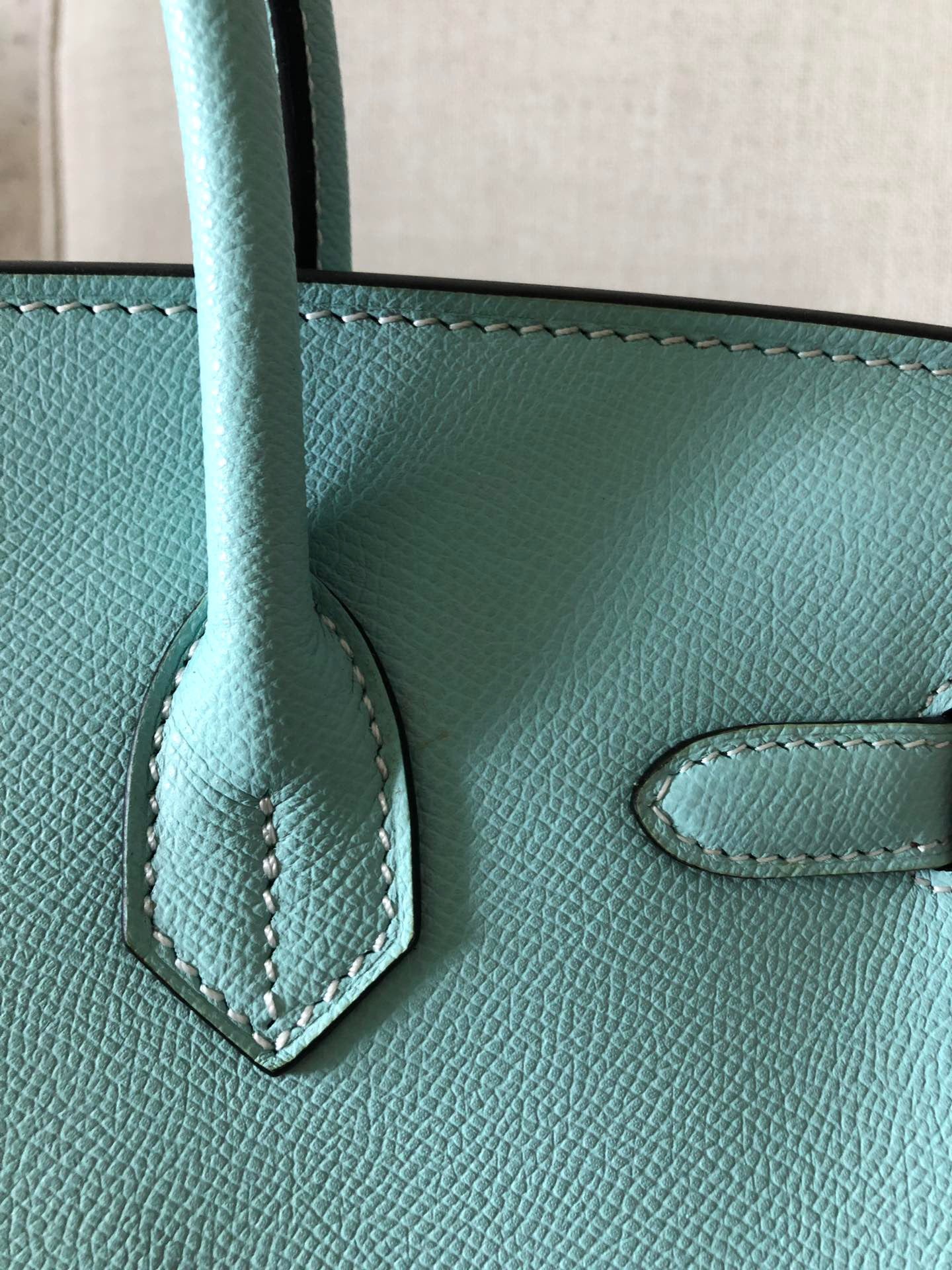 Hermes Birkin 35 Bag In Blue Atoll Epsom Leather