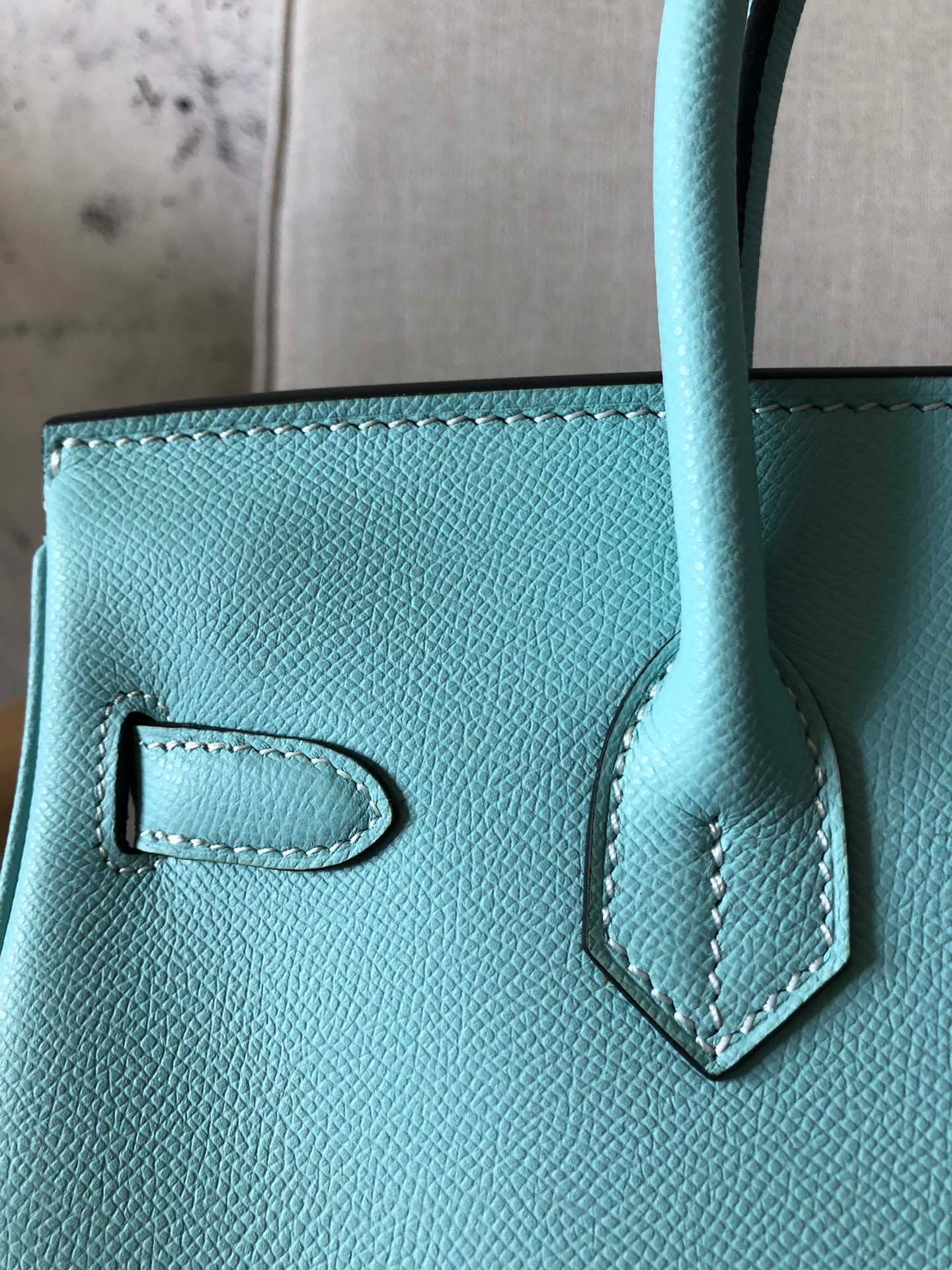 Hermes Birkin 35 Bag In Blue Atoll Epsom Leather