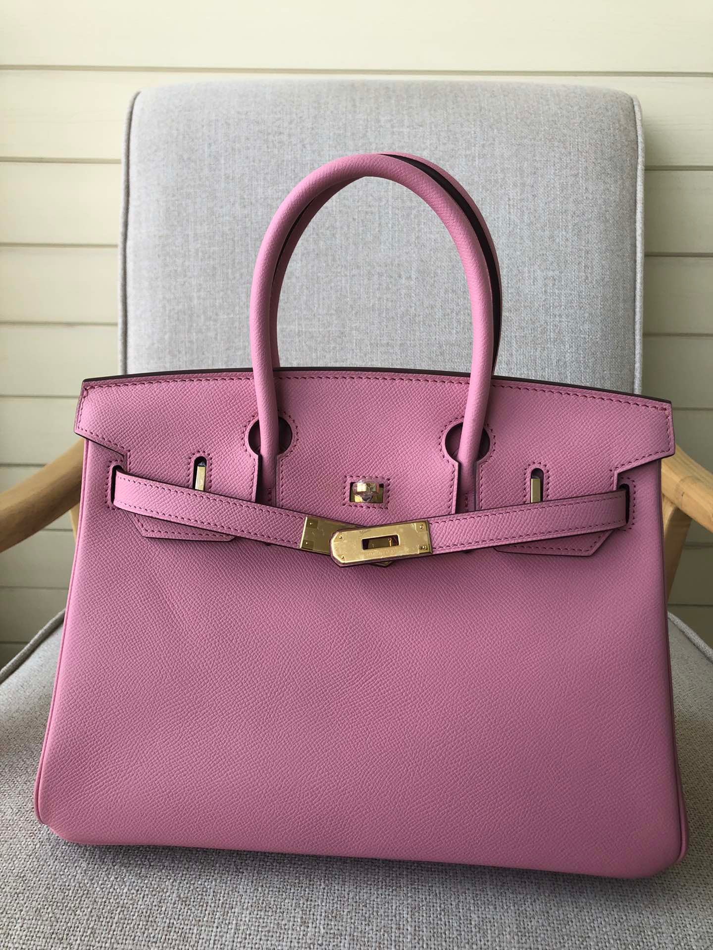 Hermes Birkin 35 Bag In Pink Epsom Leather