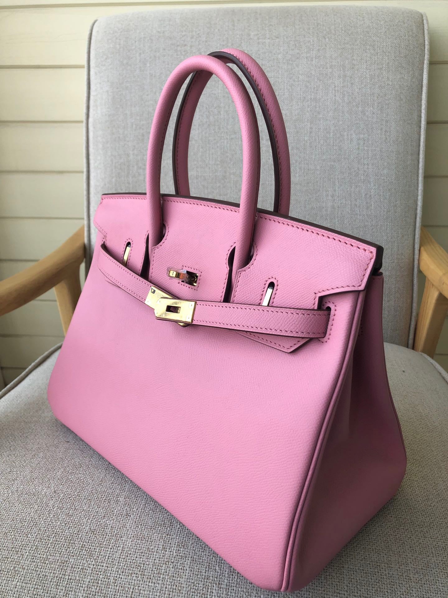 Hermes Birkin 35 Bag In Pink Epsom Leather