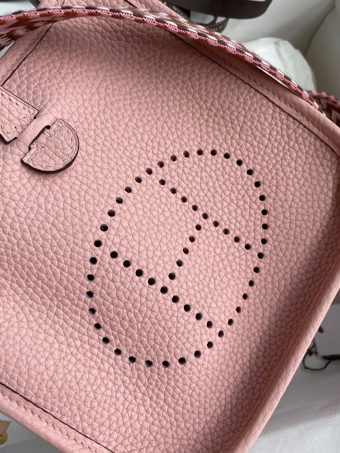 Hermes Evelyne III Mini Bag In Pink Taurillon Clemence  Leather