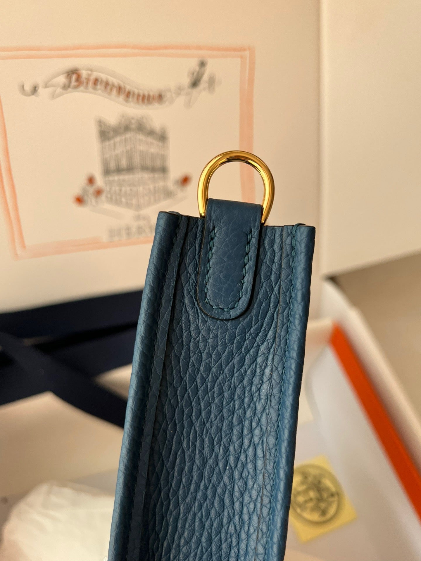 Hermes Evelyne III Mini Bag In Royal Blue Taurillon Clemence Leather