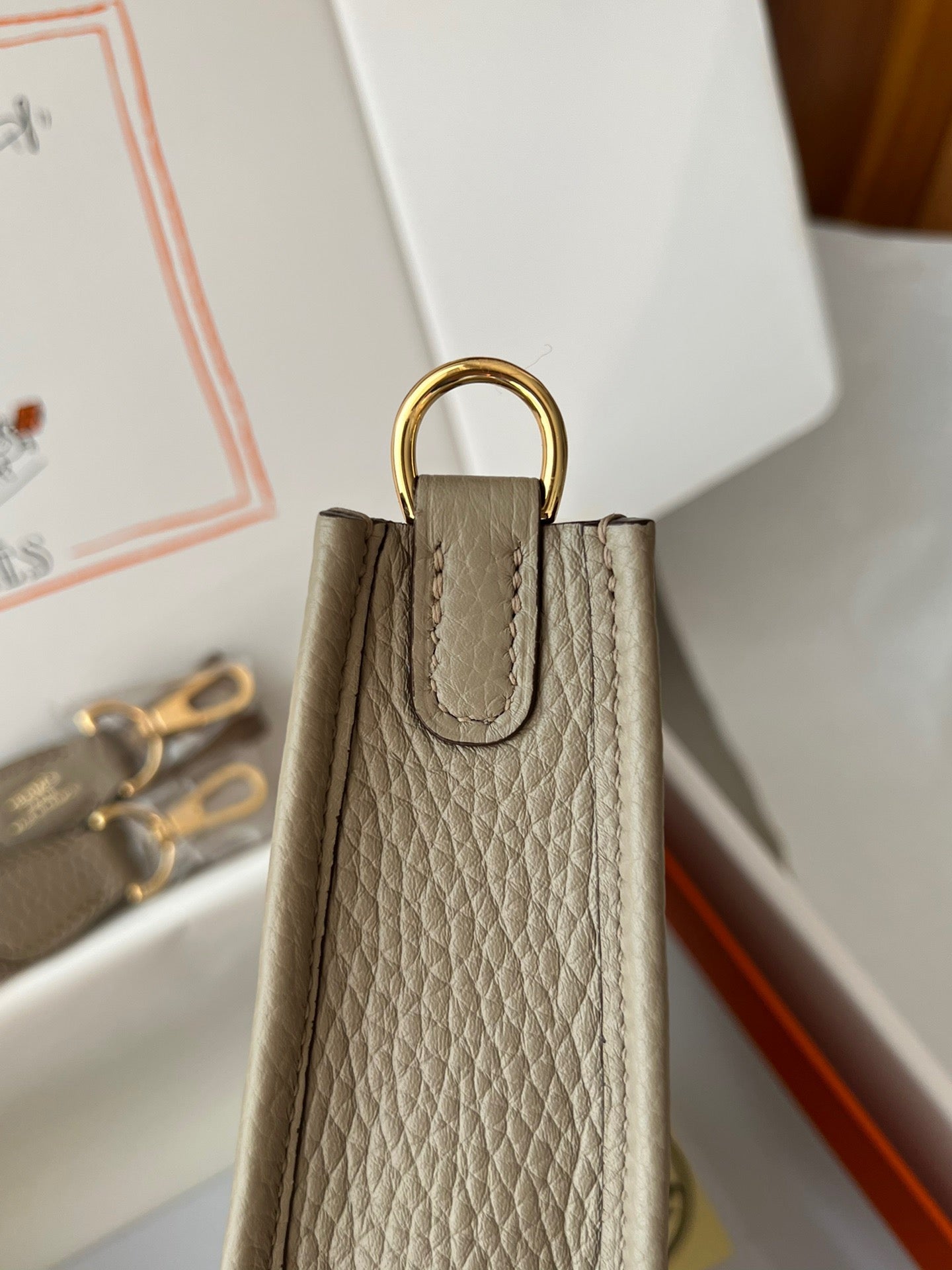 Hermes Evelyne III Mini Bag In Trench Taurillon Clemence Leather