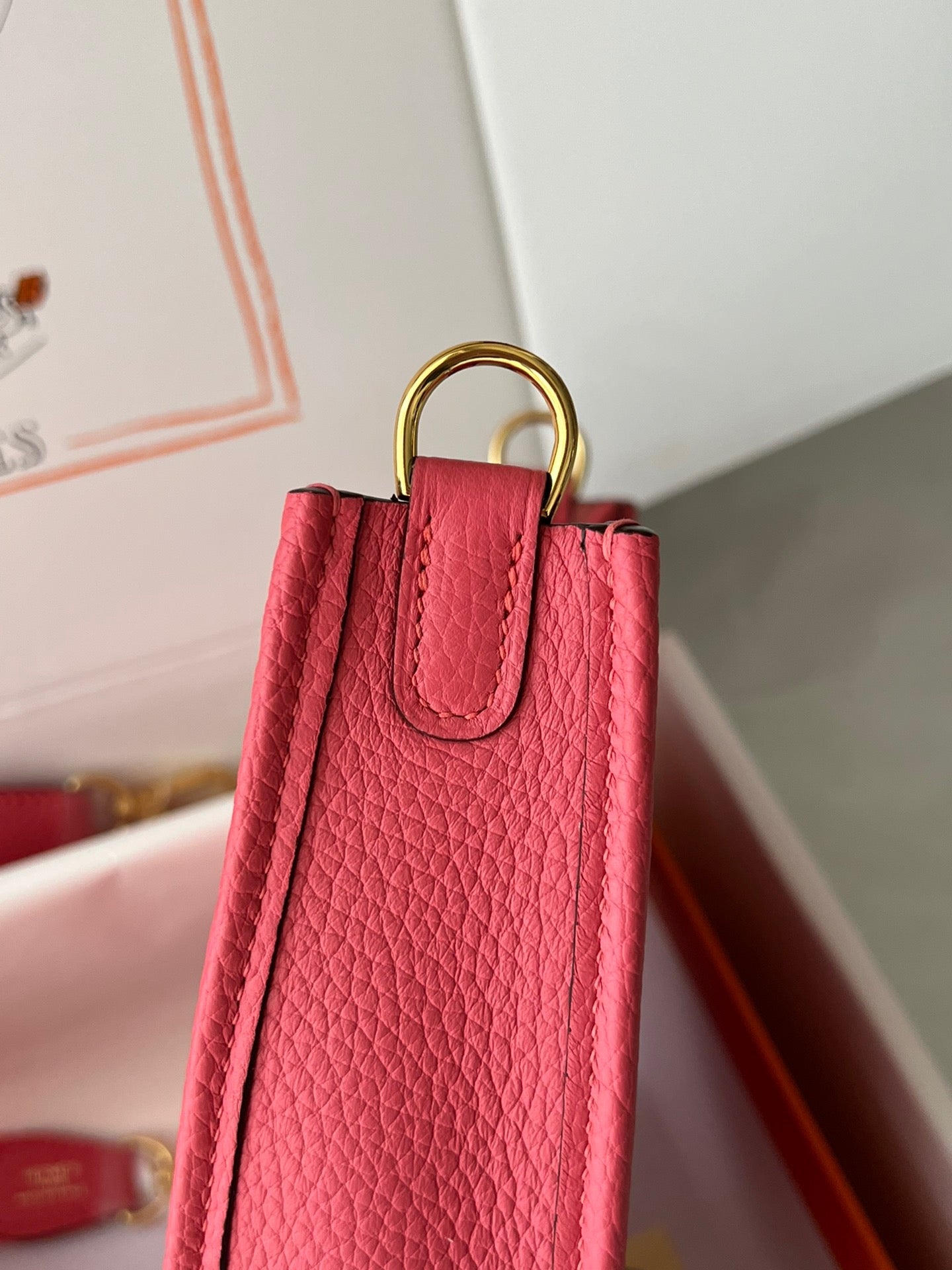 Hermes Evelyne III Mini Bag In Rose Azalee Taurillon Clemence Leather