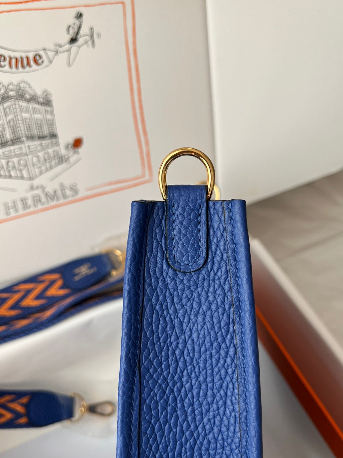 Hermes Evelyne III Mini Bag In Electric Blue Taurillon Clemence Leather