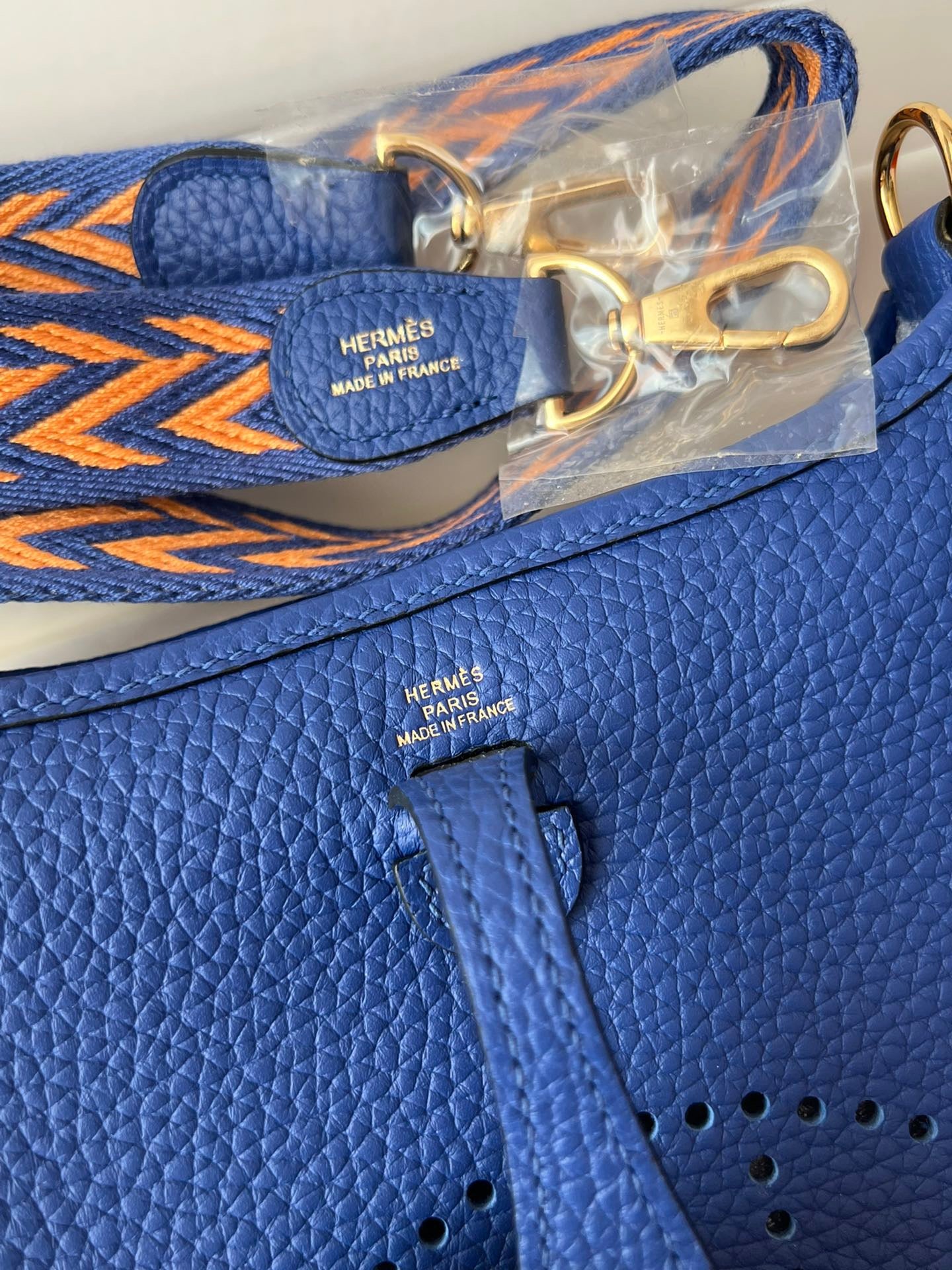 Hermes Evelyne III Mini Bag In Electric Blue Taurillon Clemence Leather