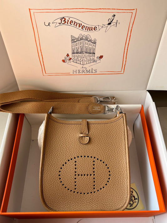 Hermes Evelyne III Mini Bag In Biscuit Color Taurillon Clemence Leather