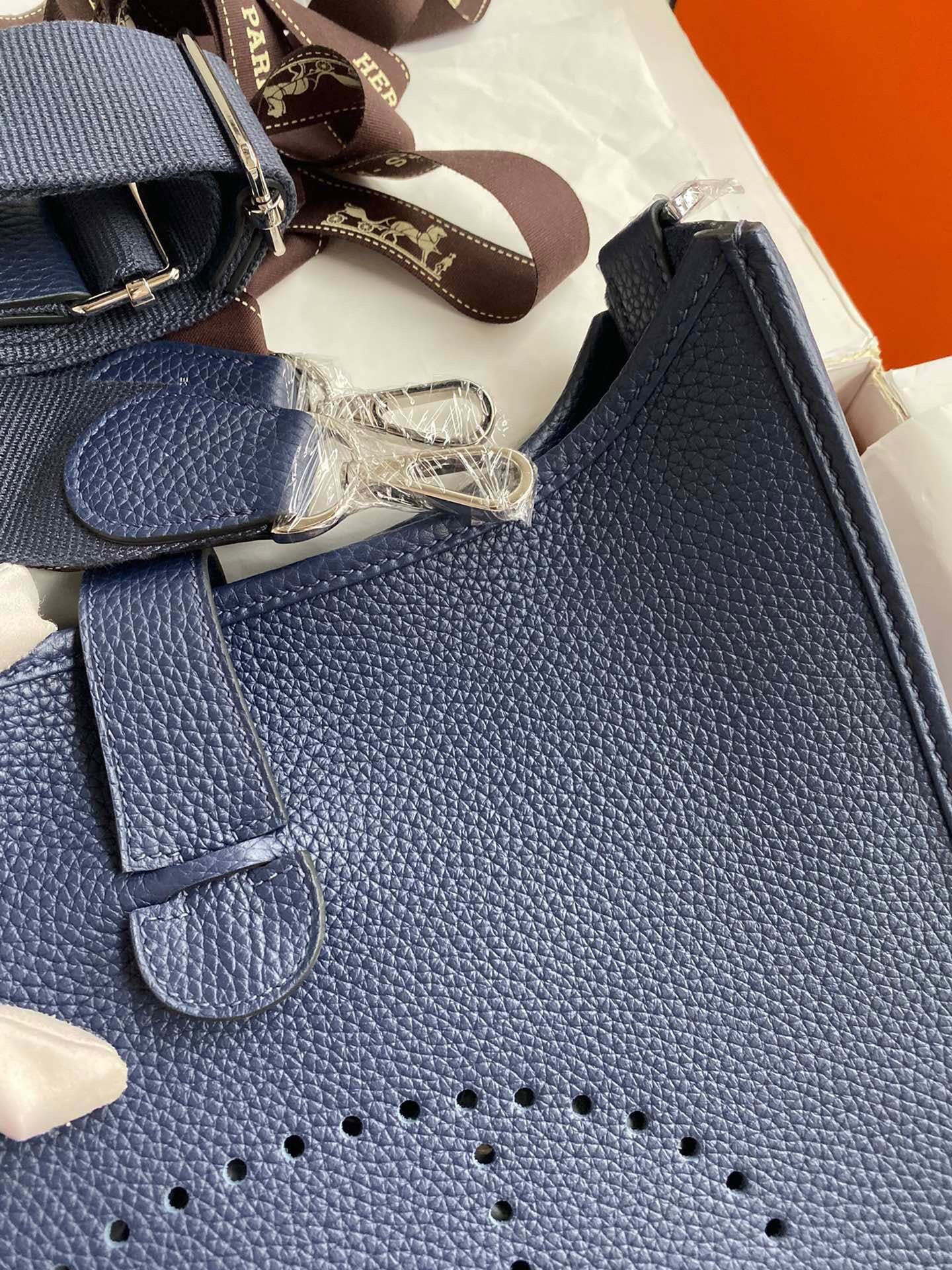 Hermes Evelyne III 29 Bag In Dark Blue Taurillon Clemence Leather