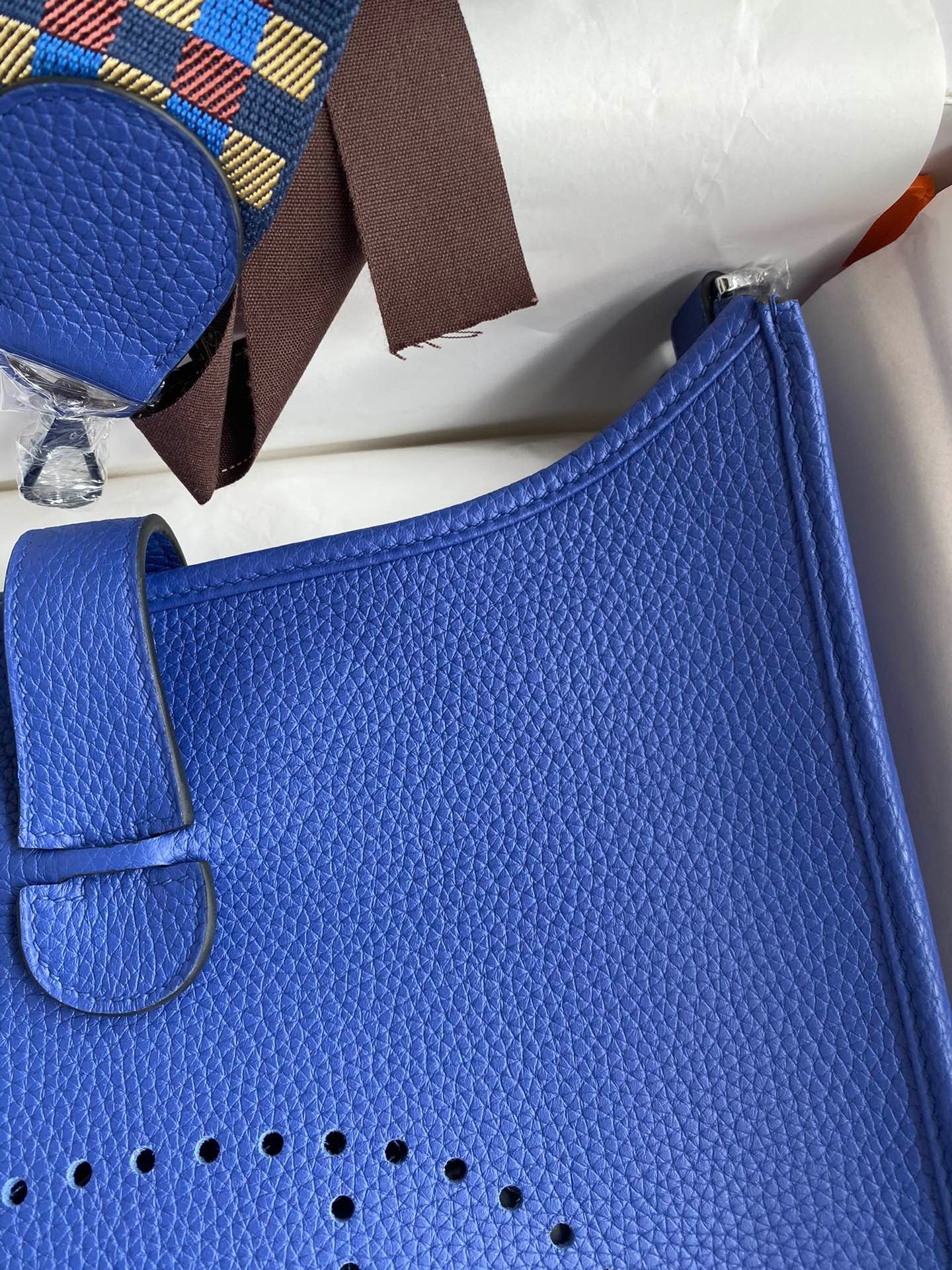 Hermes Evelyne III 29 Bag In Blue Electric Taurillon Clemence Leather