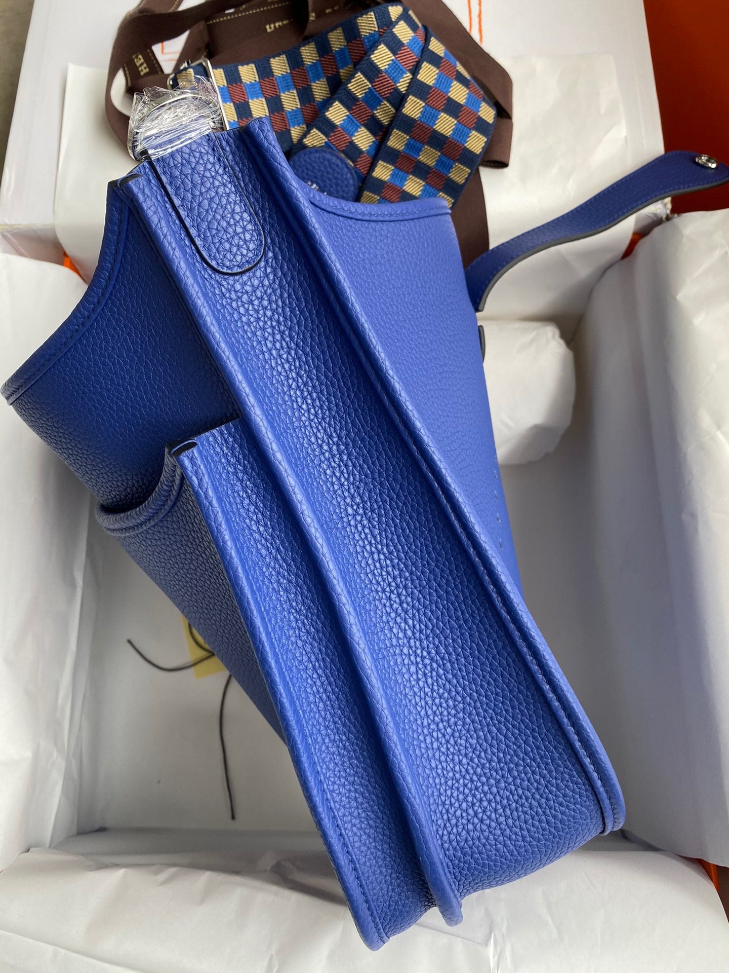 Hermes Evelyne III 29 Bag In Blue Electric Taurillon Clemence Leather