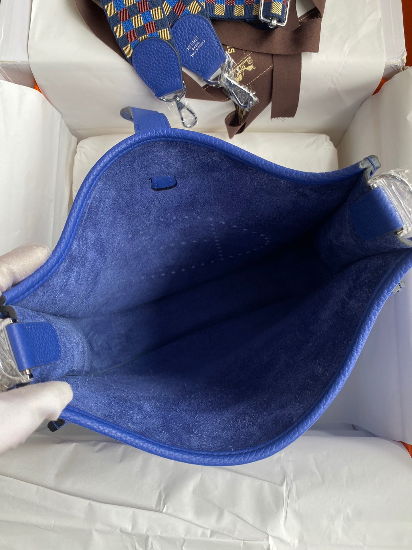 Hermes Evelyne III 29 Bag In Blue Electric Taurillon Clemence Leather