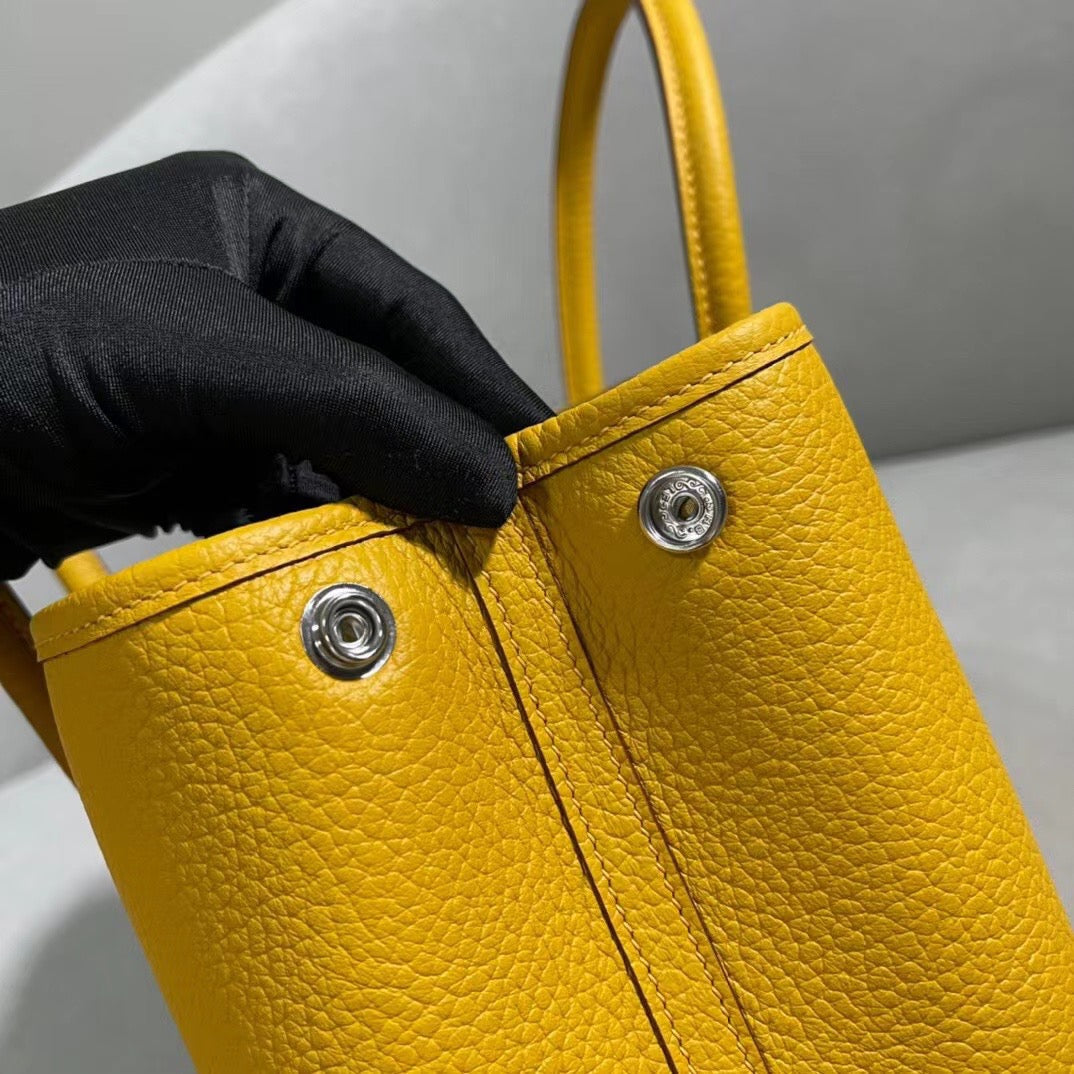 Hermes Garden Party 30 Bag In Yellow Taurillon Clemence Leather