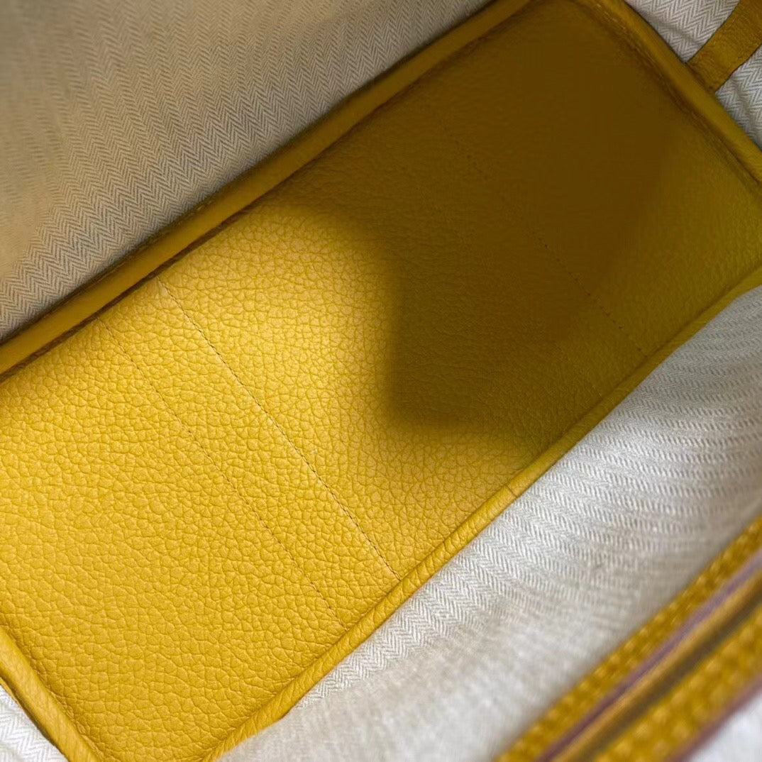 Hermes Garden Party 30 Bag In Yellow Taurillon Clemence Leather