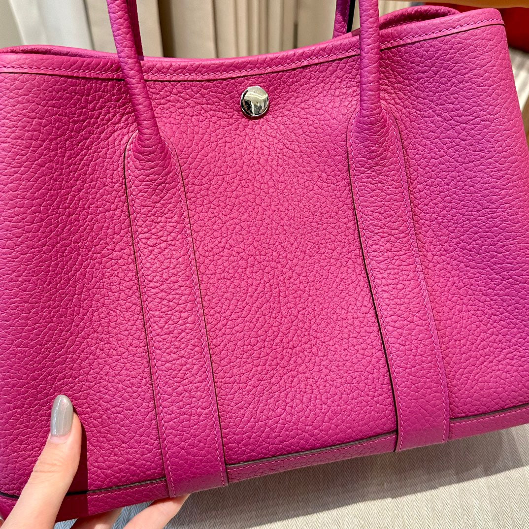 Hermes Garden Party 30 Bag In Rose purple Taurillon Clemence Leather