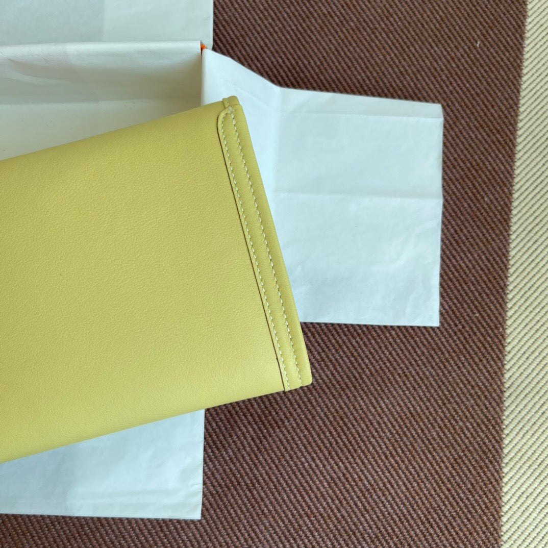 Hermes Jige Elan 29 Clutch Bag In Jaune Poussin Swift Leather