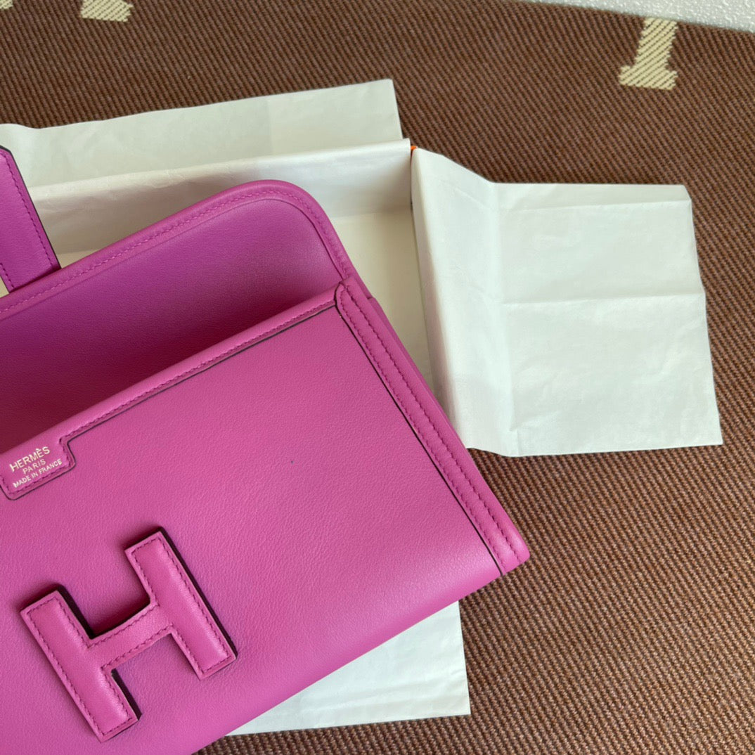 Hermes Jige Elan 29 Clutch Bag In Magnolia Powder Swift Leather