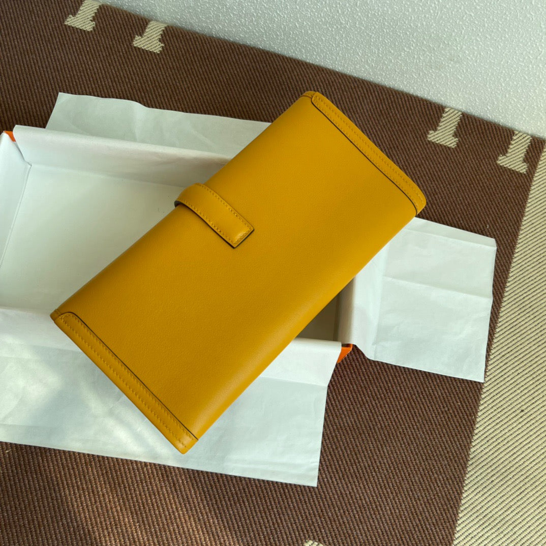 Hermes Jige Elan 29 Clutch Bag In Jaune Ambre Swift Leather