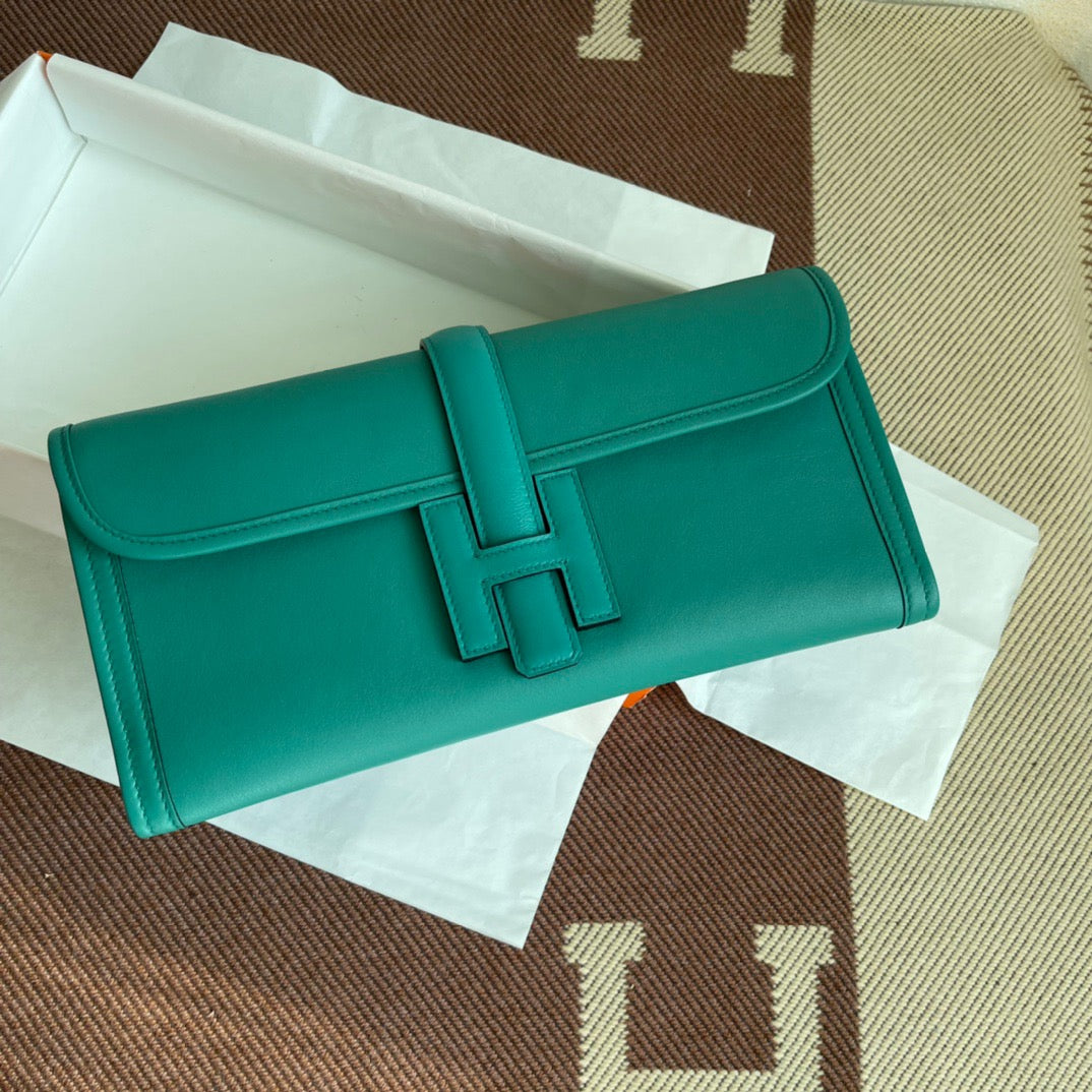 Hermes Jige Elan 29 Clutch Bag In 7V Lagon Swift Leather