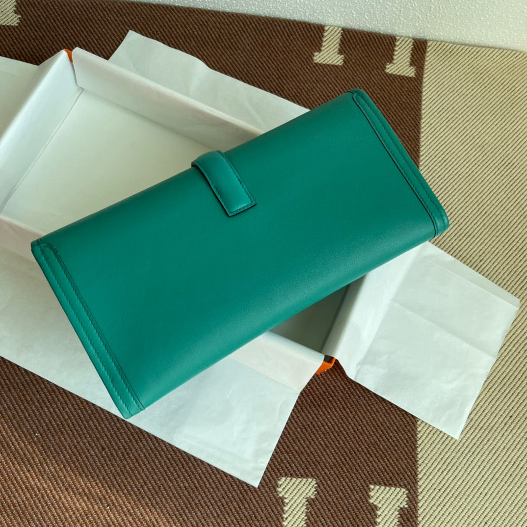 Hermes Jige Elan 29 Clutch Bag In 7V Lagon Swift Leather