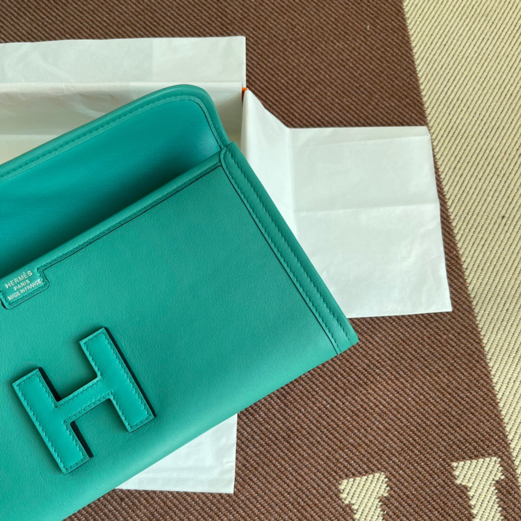 Hermes Jige Elan 29 Clutch Bag In 7V Lagon Swift Leather