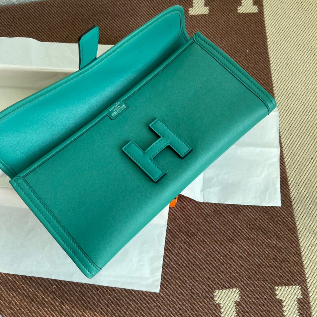 Hermes Jige Elan 29 Clutch Bag In 7V Lagon Swift Leather