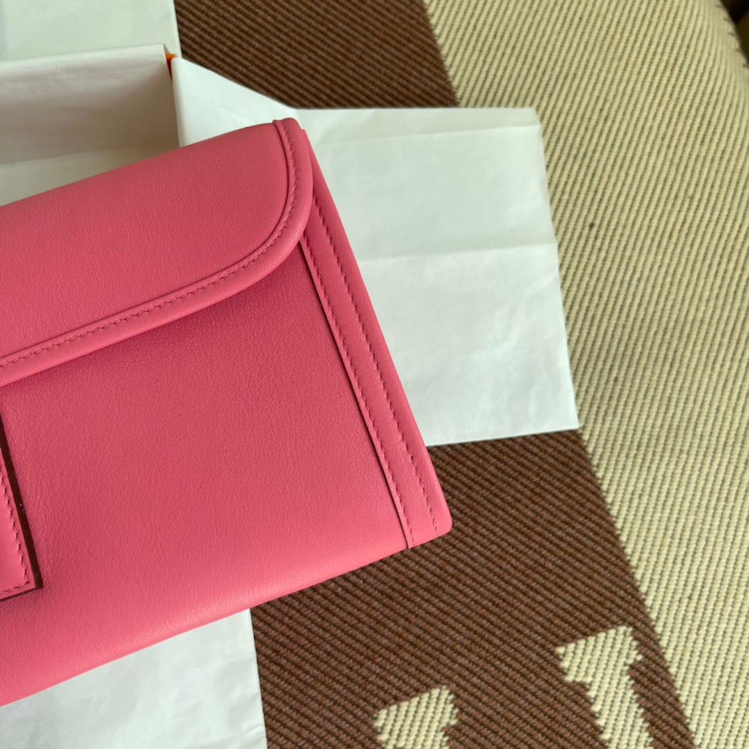 Hermes Jige Elan 29 Clutch Bag In Rose AzaleeSwift Leather