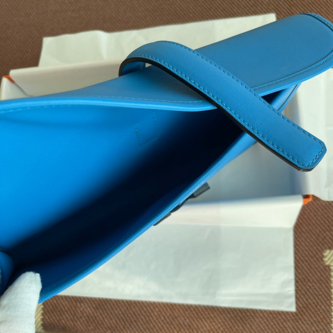 Hermes Jige Elan 29 Clutch Bag In Blue Hydra Swift Leather