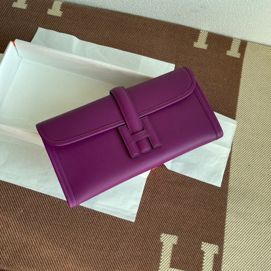 Hermes Jige Elan 29 Clutch Bag In Anemone Swift Leather