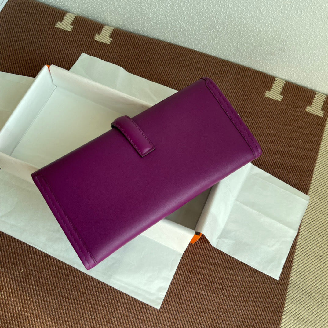 Hermes Jige Elan 29 Clutch Bag In Anemone Swift Leather