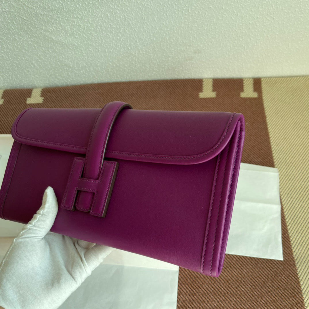 Hermes Jige Elan 29 Clutch Bag In Anemone Swift Leather