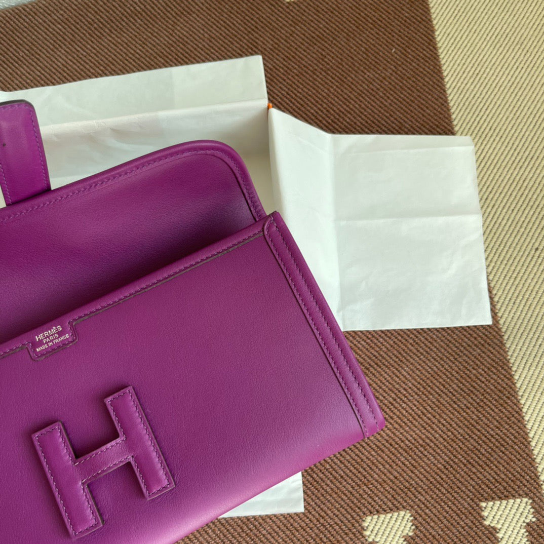 Hermes Jige Elan 29 Clutch Bag In Anemone Swift Leather