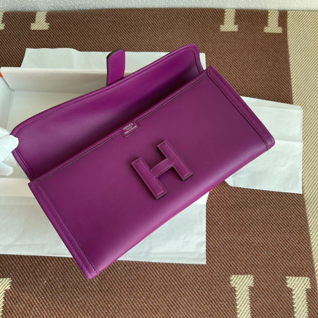 Hermes Jige Elan 29 Clutch Bag In Anemone Swift Leather