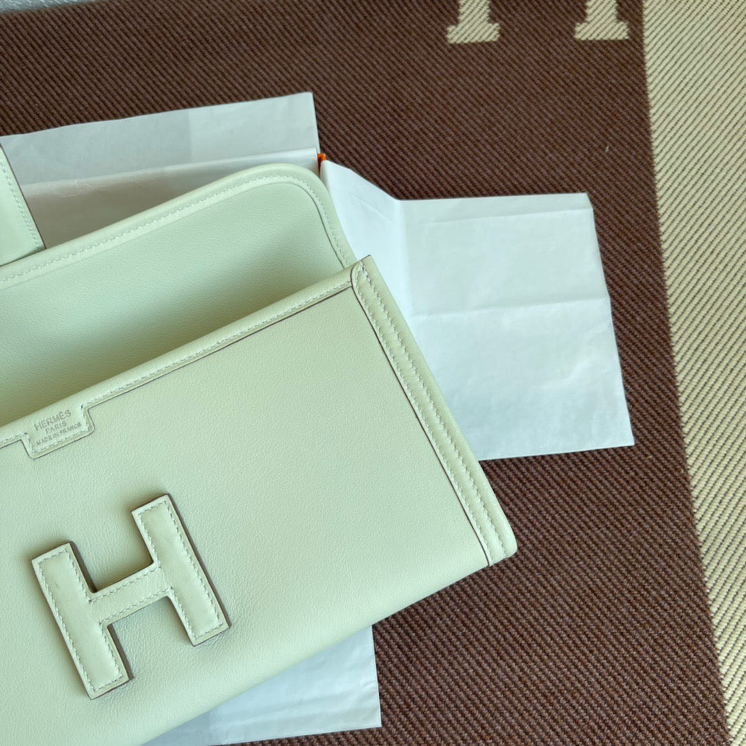 Hermes Jige Elan 29 Clutch Bag In Craie Swift Leather