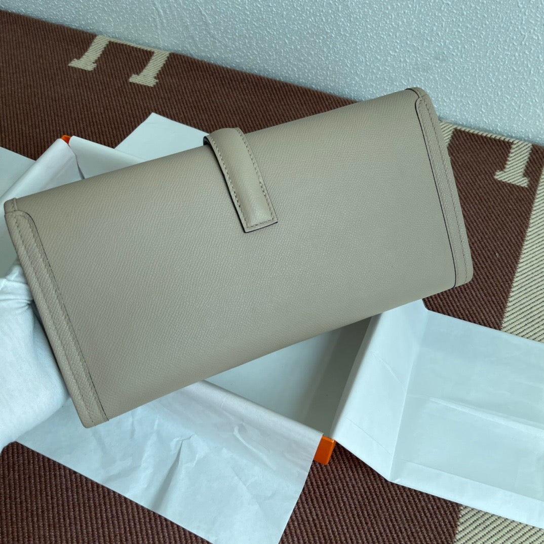 Hermes Jige Elan 29 Clutch Bag In Trench Epsom Leather