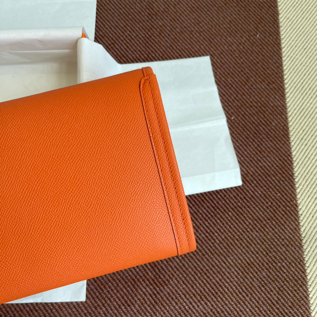 Hermes Jige Elan 29 Clutch Bag In Orange Epsom Leather