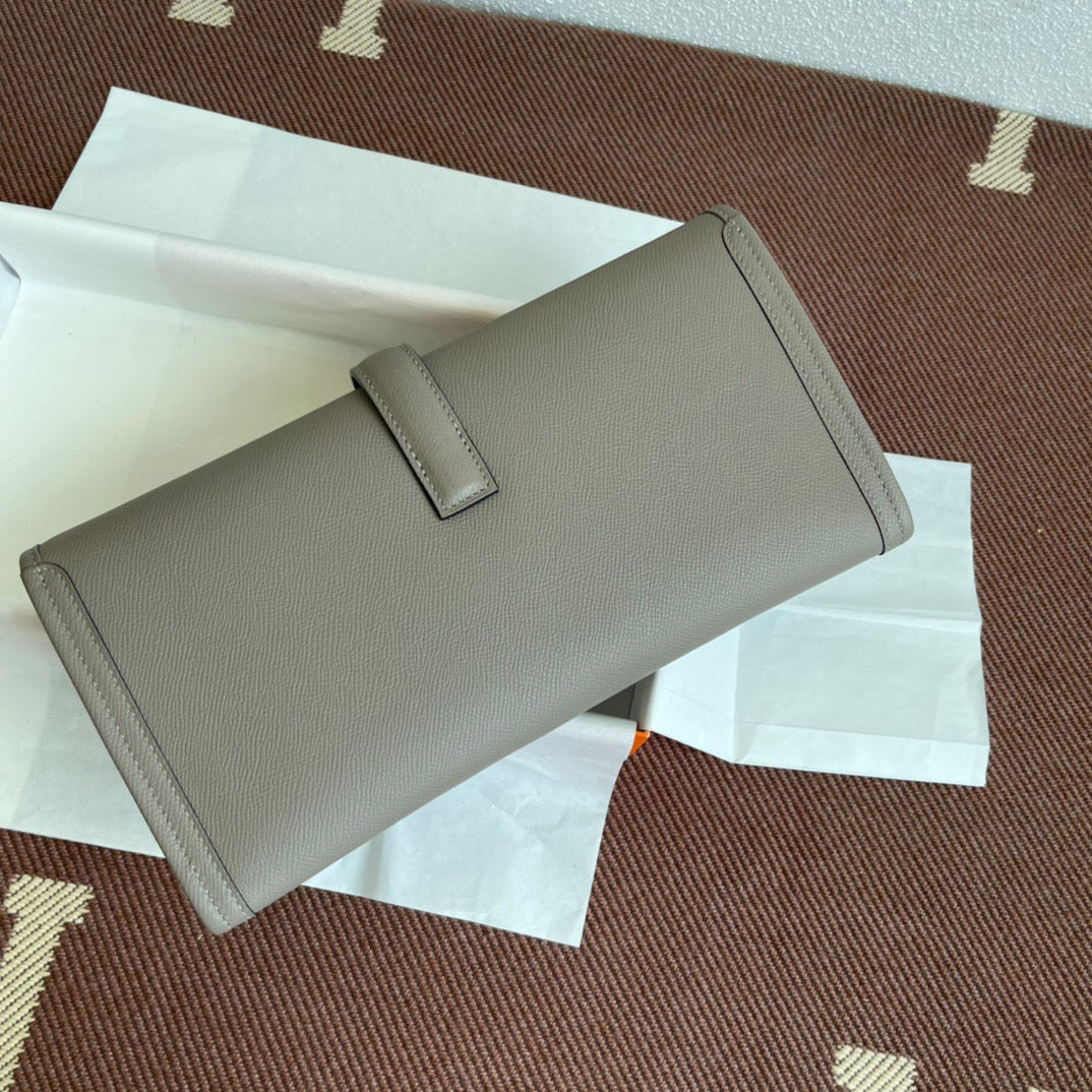 Hermes Jige Elan 29 Clutch Bag In Gris Asphalte Epsom Leather