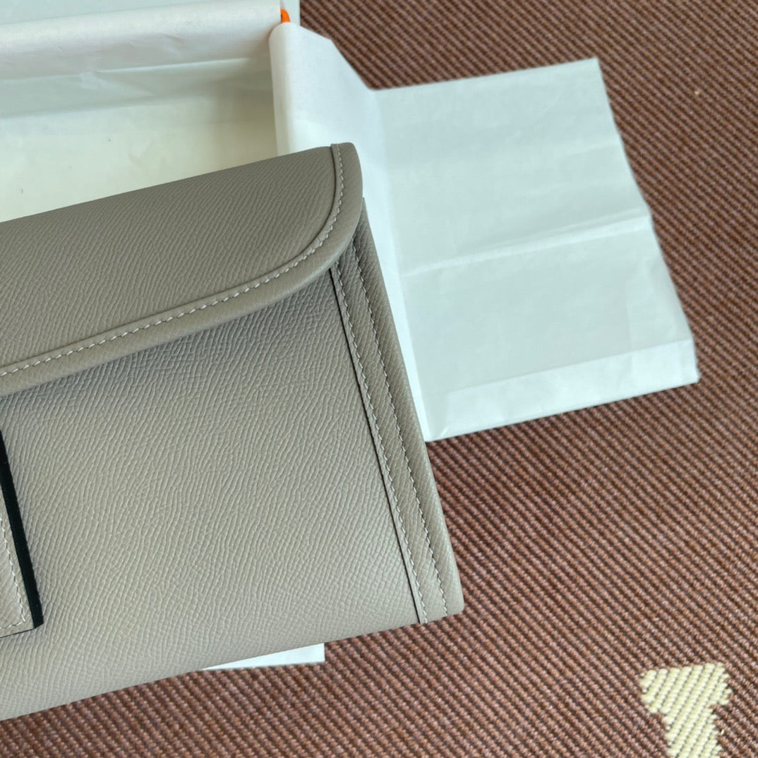 Hermes Jige Elan 29 Clutch Bag In Gris Asphalte Epsom Leather