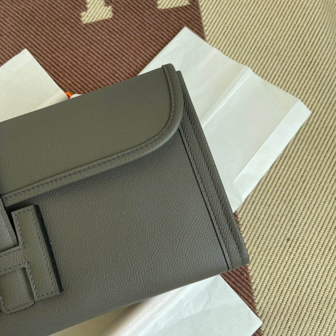 Hermes Jige Elan 29 Clutch Bag In 8F Etain Epsom Leather