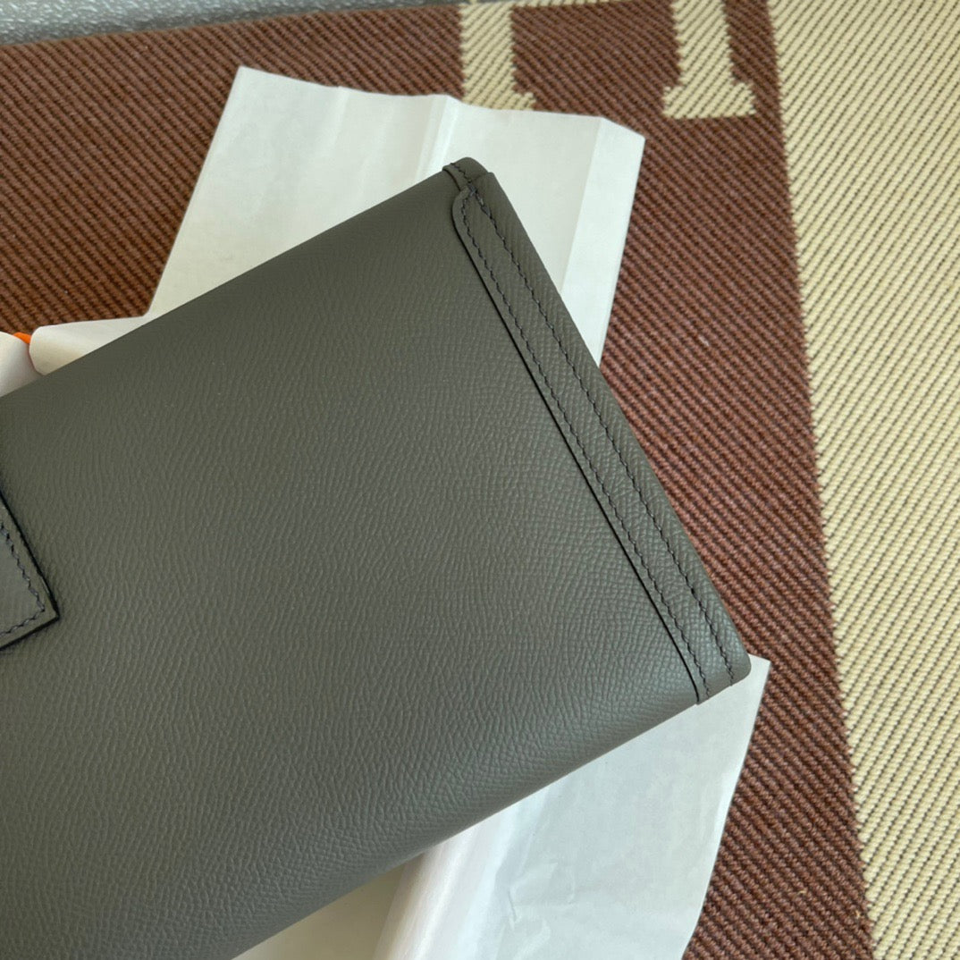 Hermes Jige Elan 29 Clutch Bag In 8F Etain Epsom Leather