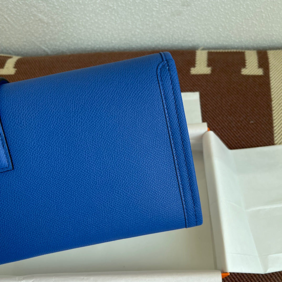 Hermes Jige Elan 29 Clutch Bag In Blue Electric Epsom Leather