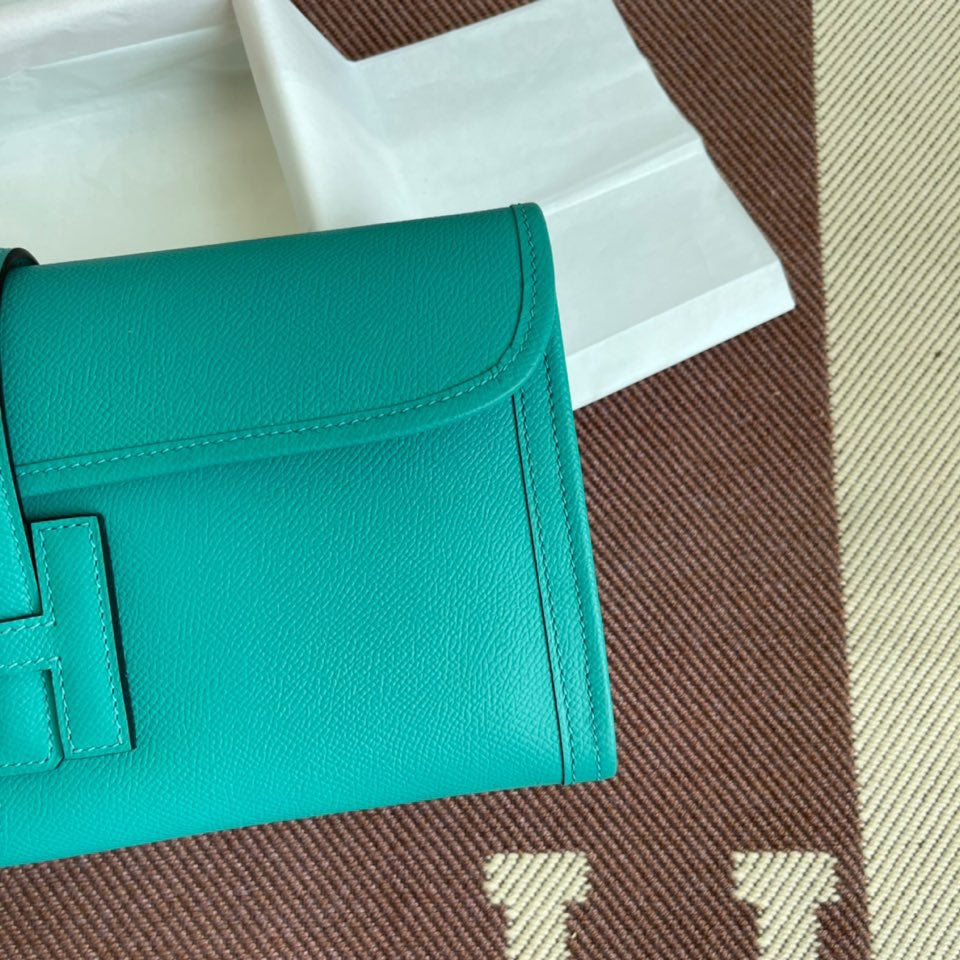 Hermes Jige Elan 29 Clutch Bag In 7F Blue Paon Epsom Leather