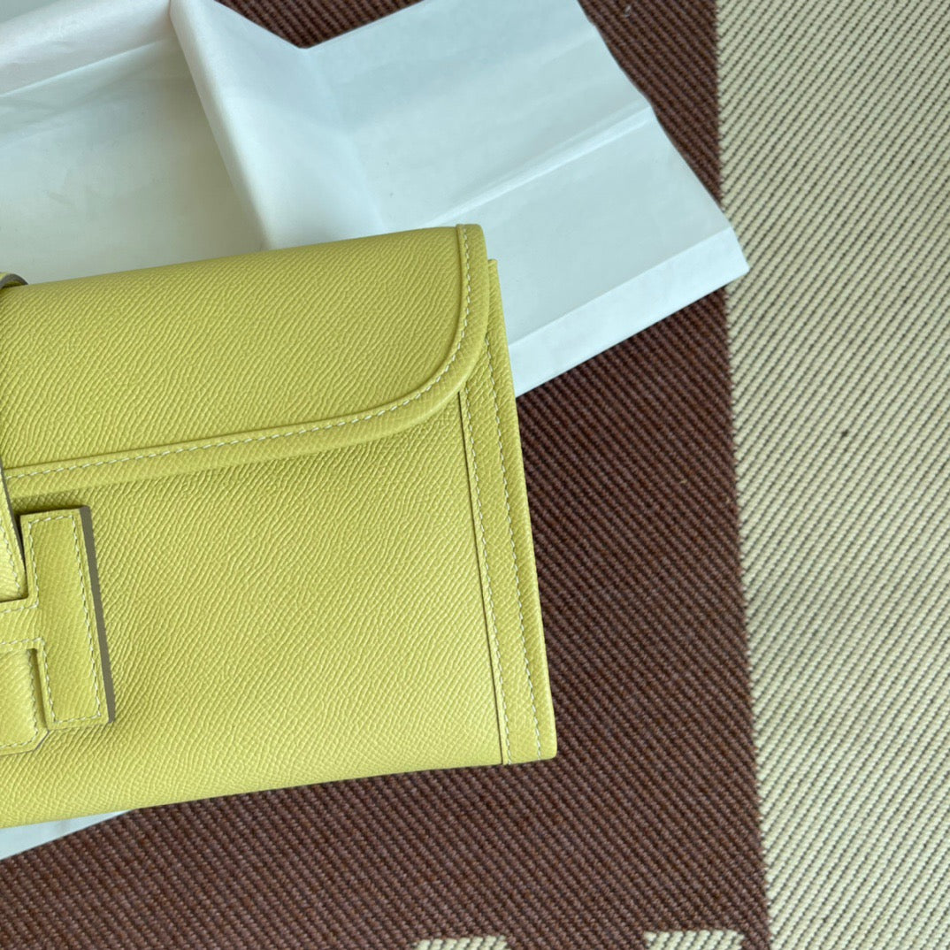 Hermes Jige Elan 29 Clutch Bag In Jaune Poussin  Epsom Leather