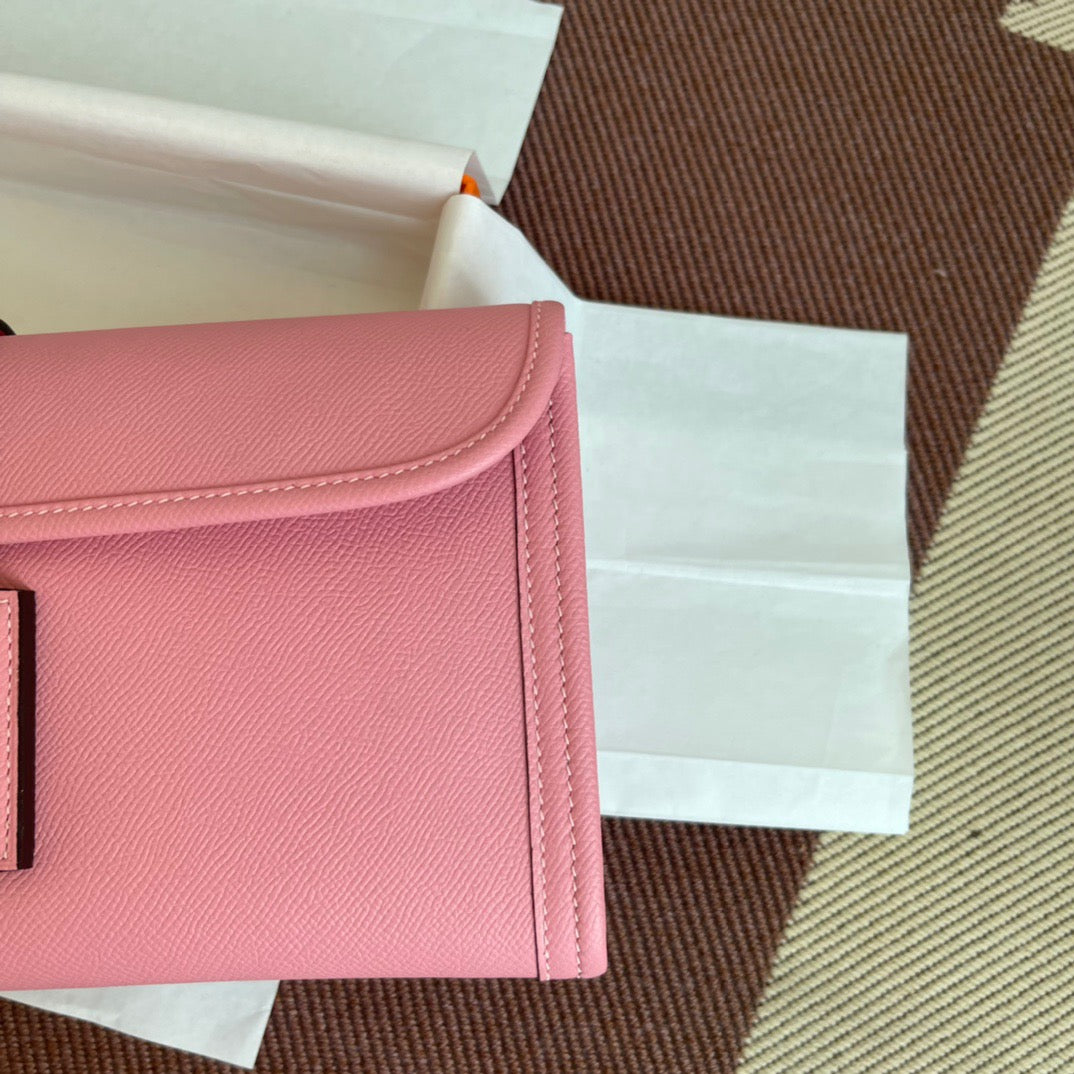 Hermes Jige Elan 29 Clutch Bag In Rose Confetti Epsom Leather