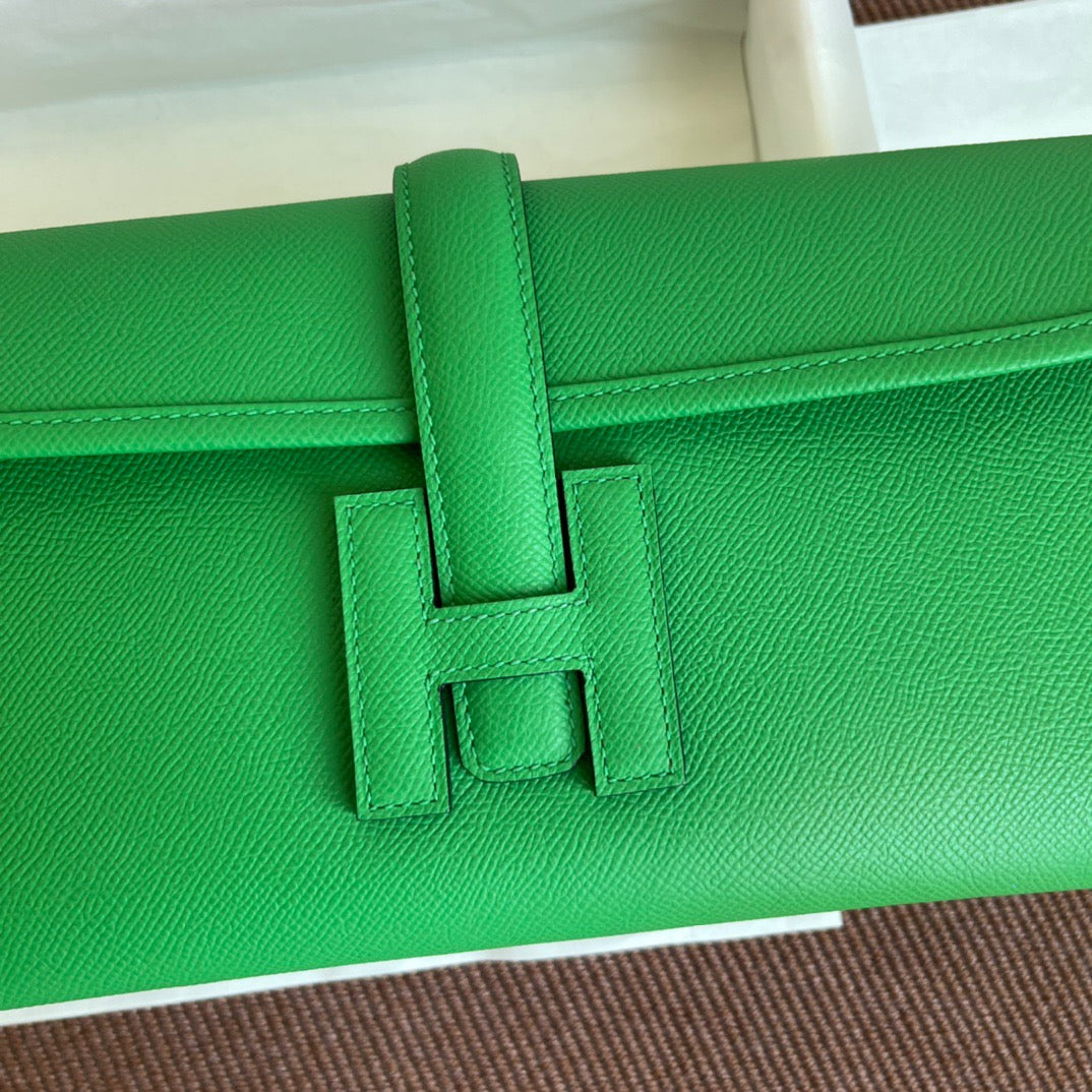 Hermes Jige Elan 29 Clutch Bag In Bambou Epsom Leather