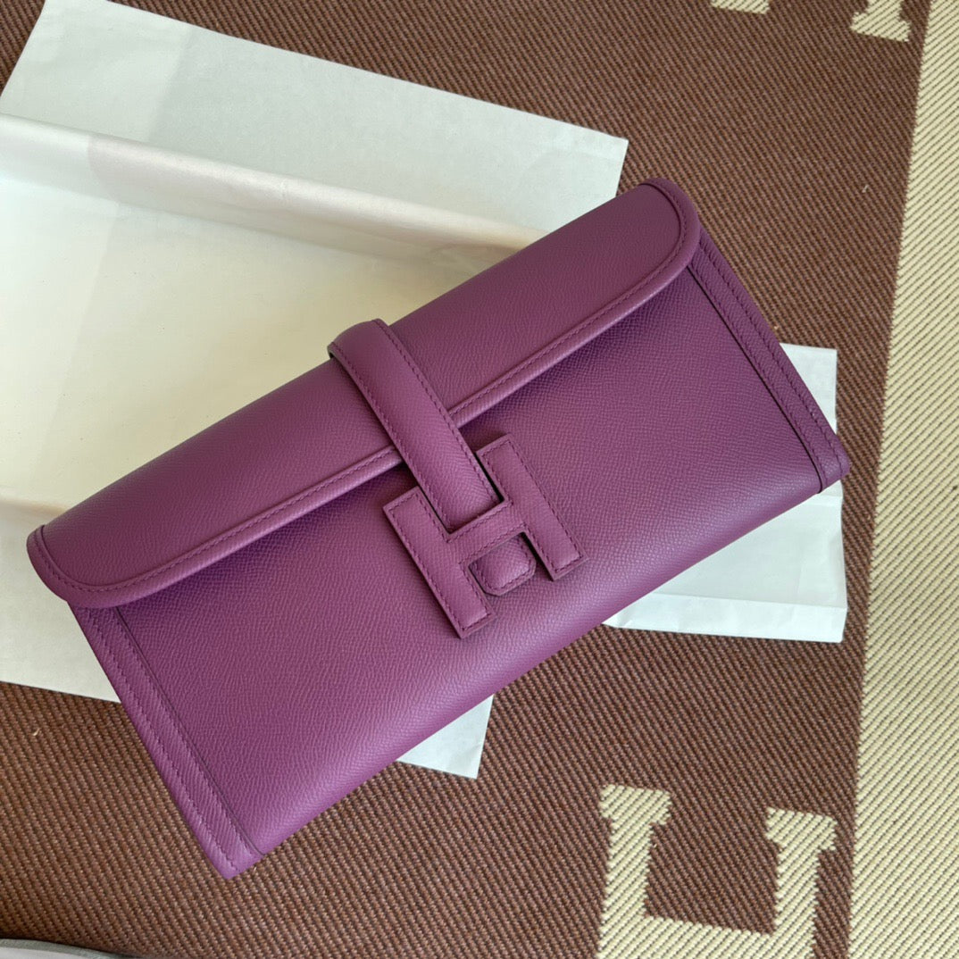 Hermes Jige Elan 29 Clutch Bag In Anemone Epsom Leather