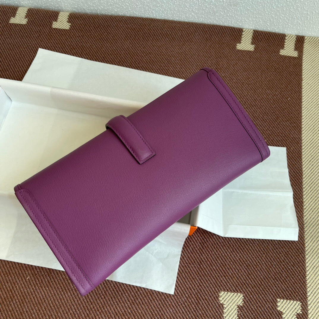 Hermes Jige Elan 29 Clutch Bag In Anemone Epsom Leather